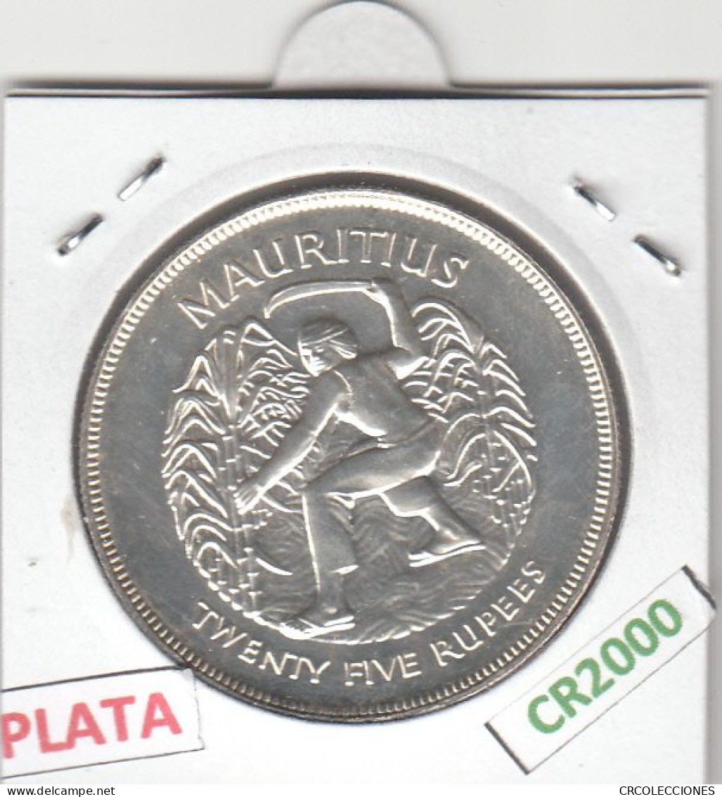 CR2000 MONEDA MAURICIO 25 RUPIAS 1977 PLATA - Mauricio