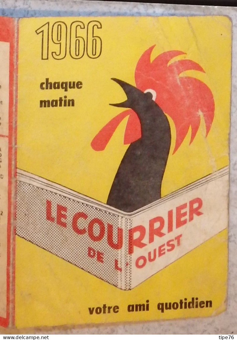 Petit Calendrier Poche 1966 Journal Le Courrier De L'Ouest Coq - Petit Format : 1961-70