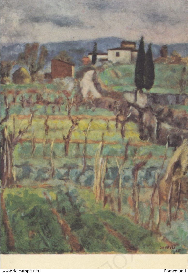 CARTOLINA  ROMA,LAZIO-GALLERIA NAZIONALE D'ARTE MODERNA-SOFFICI (1879-)-VISTA DEL CONCONE-STORIA,CULTURA,NON VIAGGIATA - Mostre, Esposizioni