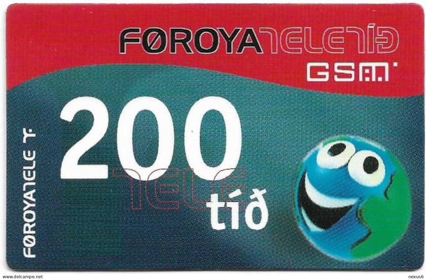 Faroe - Smiling Face, Exp. 31.12.2003, GSM Refill 200Kr, Used - Islas Faroe