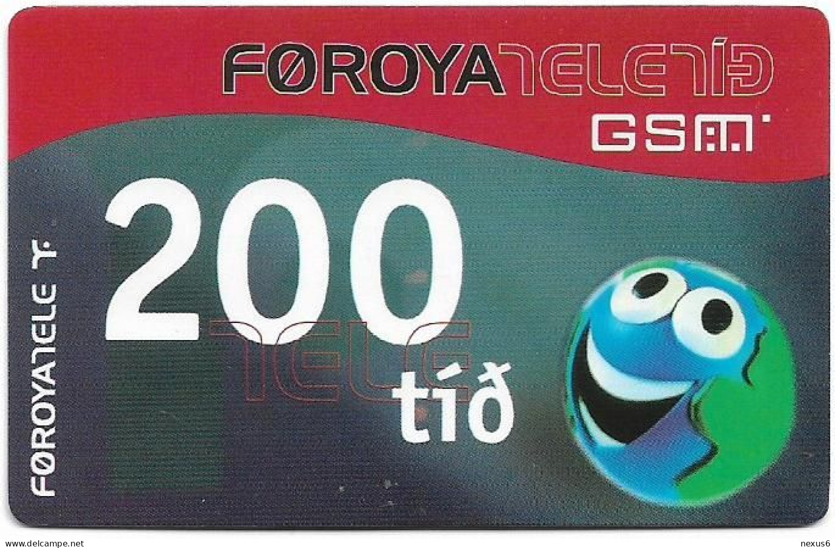 Faroe - Smiling Face, Exp. 31.01.2004, GSM Refill 200Kr, Used - Isole Faroe