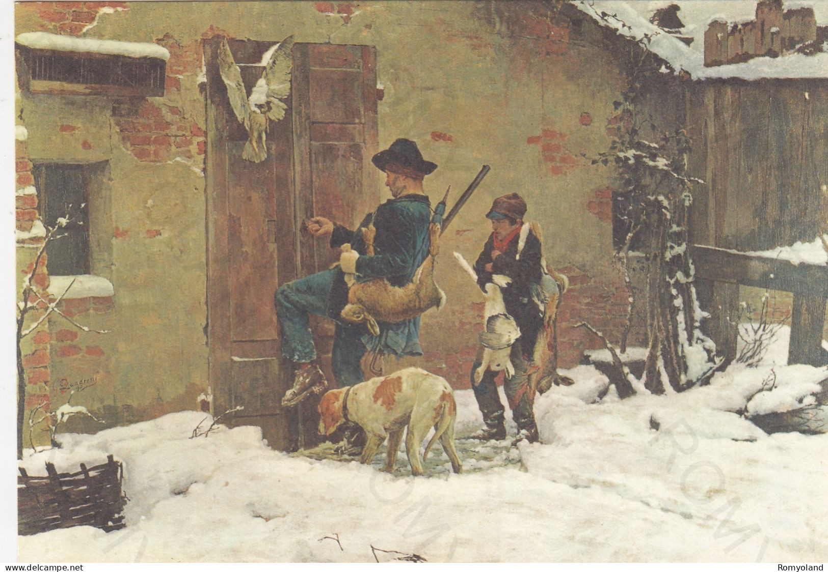 CARTOLINA  ROMA,LAZIO-GALLERIA NAZIONALE D'ARTE MODERNA-QUADRONE (1844-1898)-RITORNO DALLA CACCIA-STORIA,NON VIAGGIATA - Mostre, Esposizioni