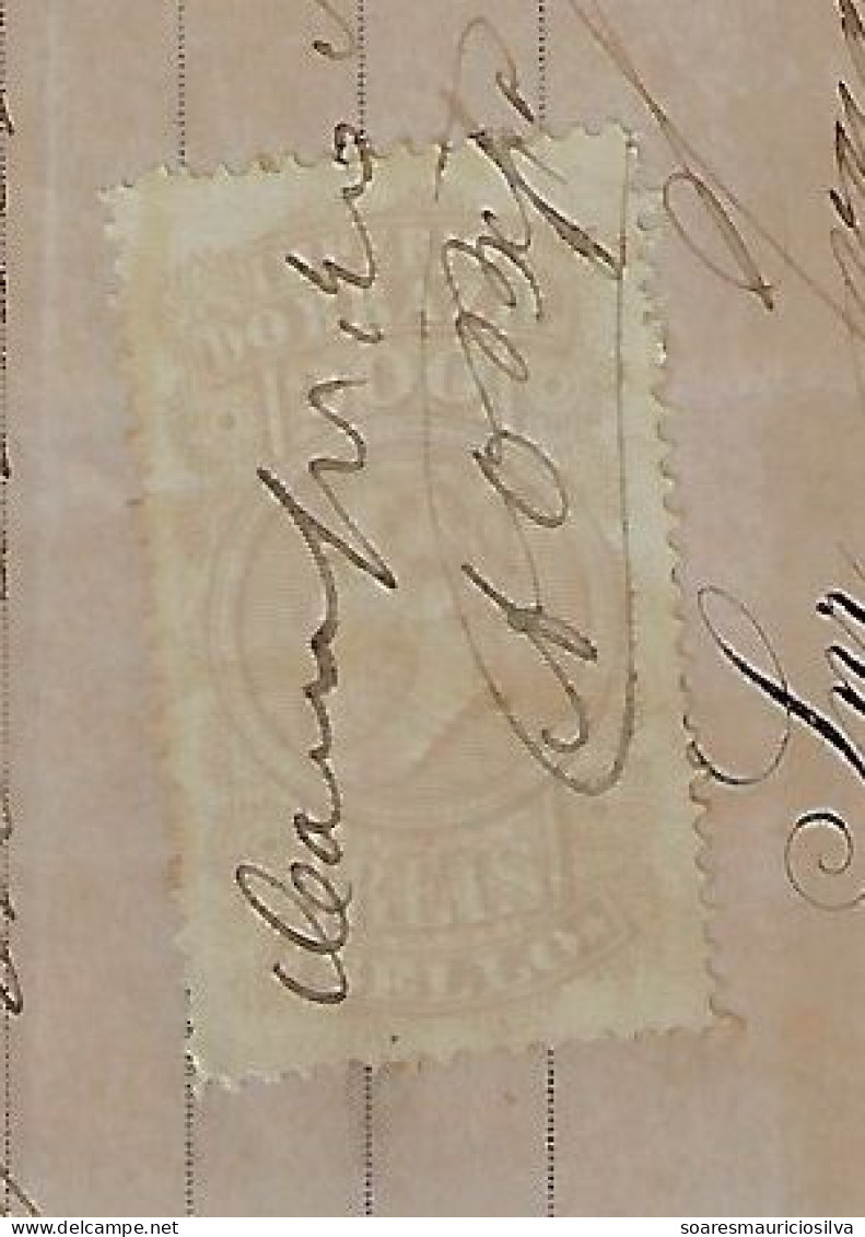 Brazil 1883 J. M. De Queiroz & Co Invoice Issued In Rio De Janeiro Tax Stamp Emperor Pedro II 200 Réis - Lettres & Documents