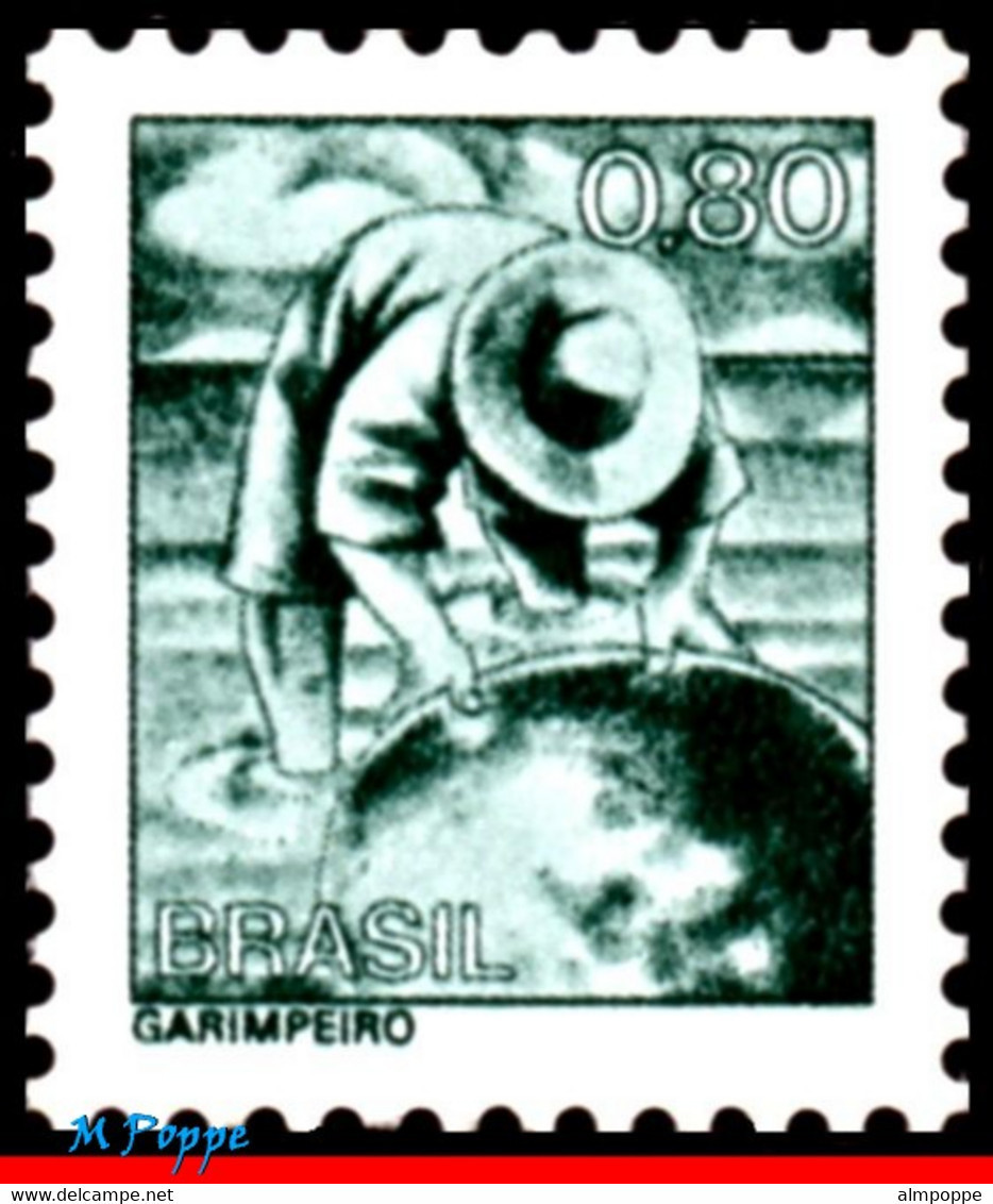 Ref. BR-1447 BRAZIL 1976 JOBS, NATIONAL PROFESSIONS,, SOURDOUGH, GOLD PANNER, MI# 1541, MNH 1V Sc# 1447 - Oficiales