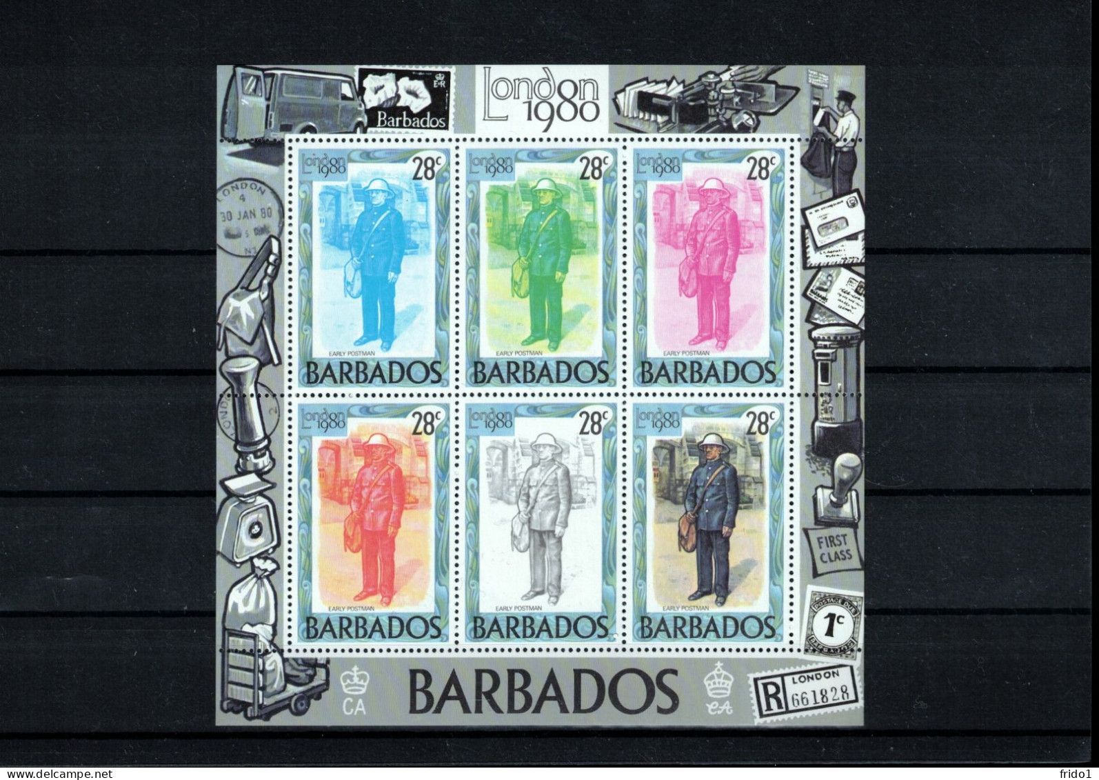 Barbados 1980 Post - London Philatelic Exhibition 2x Sheet Postfrisch / MNH - Poste