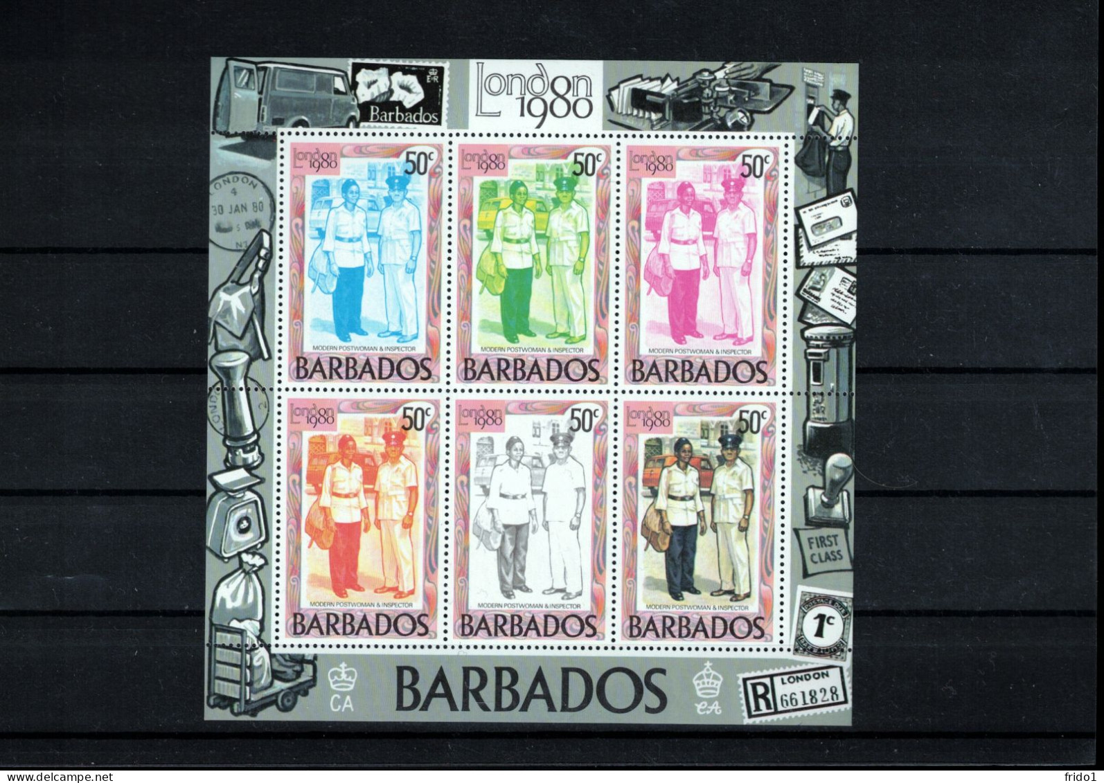 Barbados 1980 Post - London Philatelic Exhibition 2x Sheet Postfrisch / MNH - Poste