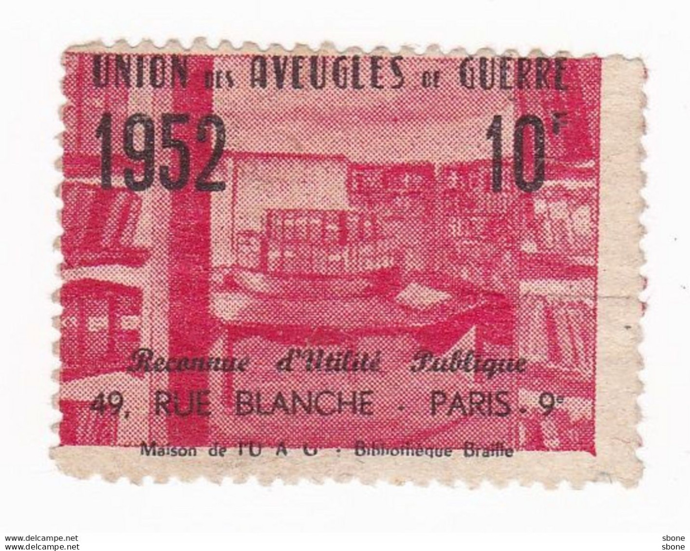 Vignette - Union Des Aveugles De Guerre 1952 - Erinnophilie