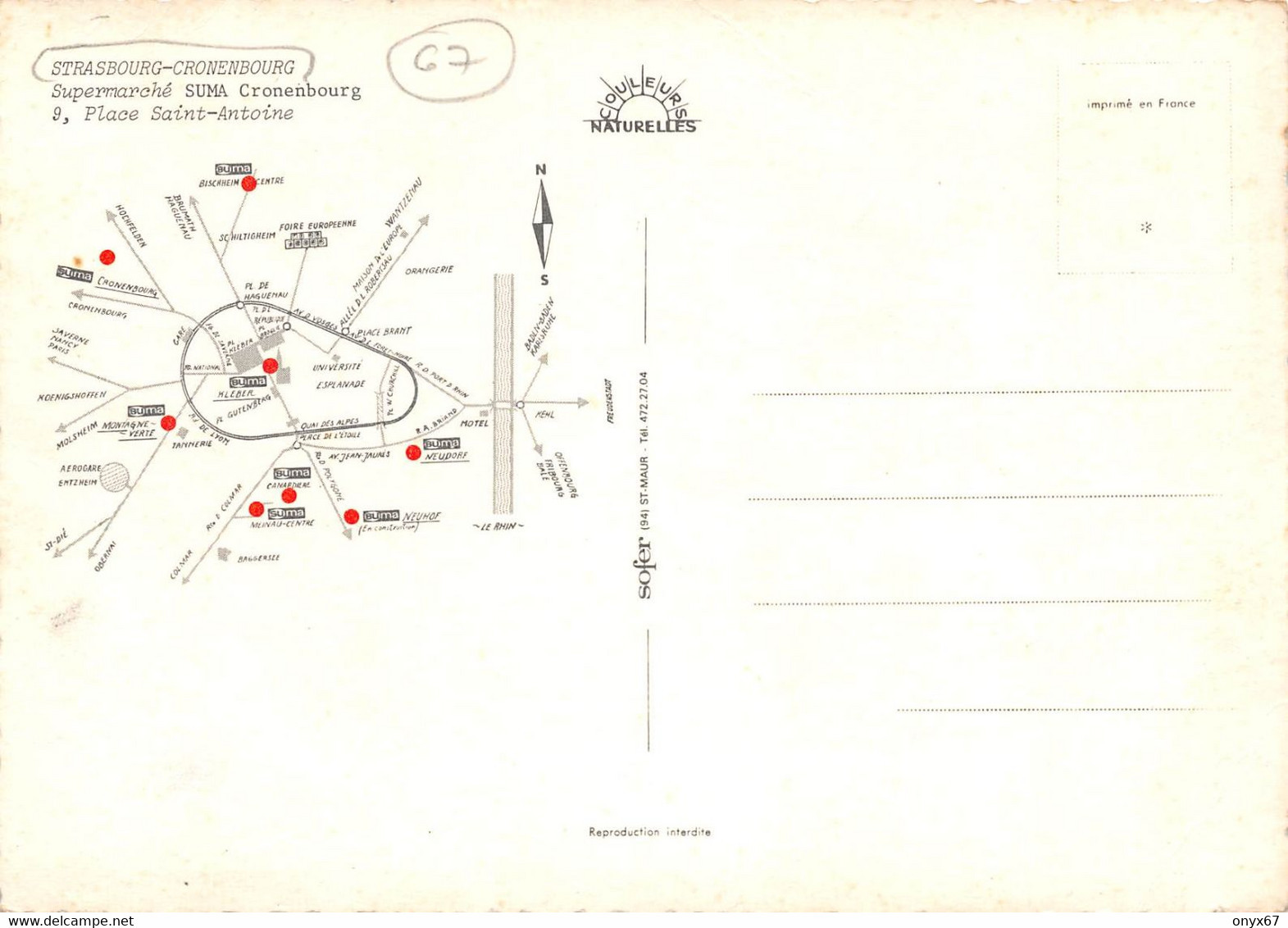 GF-STRASBOURG-CRONENBOURG-67-Bas-Rhin-Magasin SUMA-Voiture-Automobile-AUTO R8 Renault-403 Et 404 Peugeot - Strasbourg