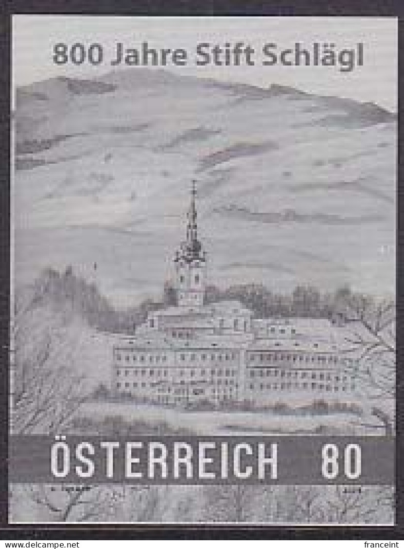 AUSTRIA(2018) Schlagl Abbey. Black Print. 800th Anniversary Of Cistercian Monastery. - Proofs & Reprints