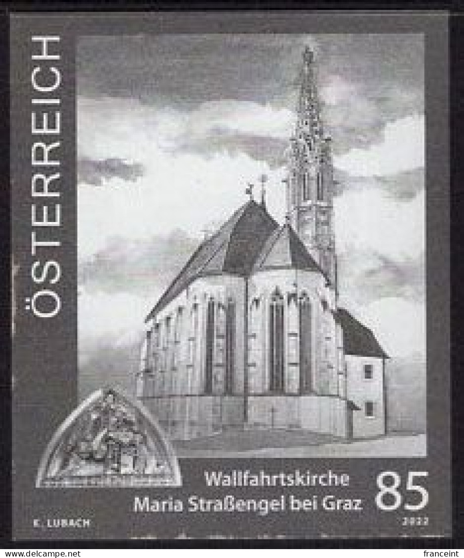 AUSTRIA(2022) Maria Strassengel Pilgrimage Church. Black Print. - Proeven & Herdruk