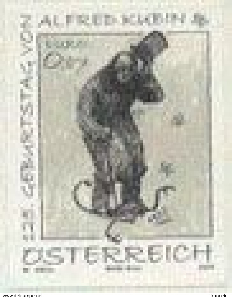 AUSTRIA(2002) Man Doffing Hat. Black Proof. Painting By Alfred Kubin. Scott No 1889. - Proeven & Herdruk