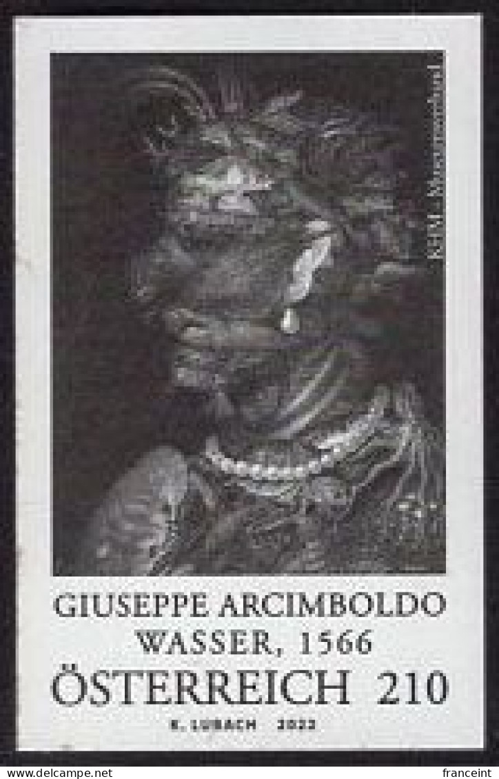 AUSTRIA(2022) "Water" By Giuseppe Arcimboldo. Black Print. - Proofs & Reprints