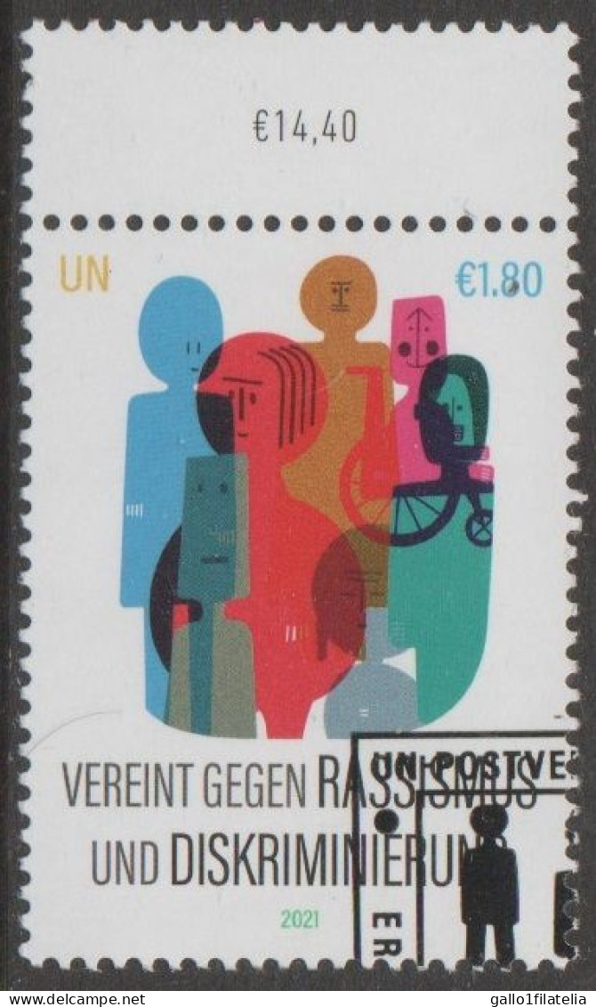 2021- O.N.U. / UNITED NATIONS - VIENNA / WIEN - UNITI CONTRO RAZZISMO / UNITED AGAINST RACISM. USATO - Used Stamps
