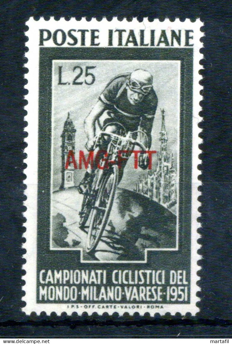 1951 Trieste Zona A S127 MNH **, Campionati Ciclistici Del Mondo A Milano E Varese - Ungebraucht