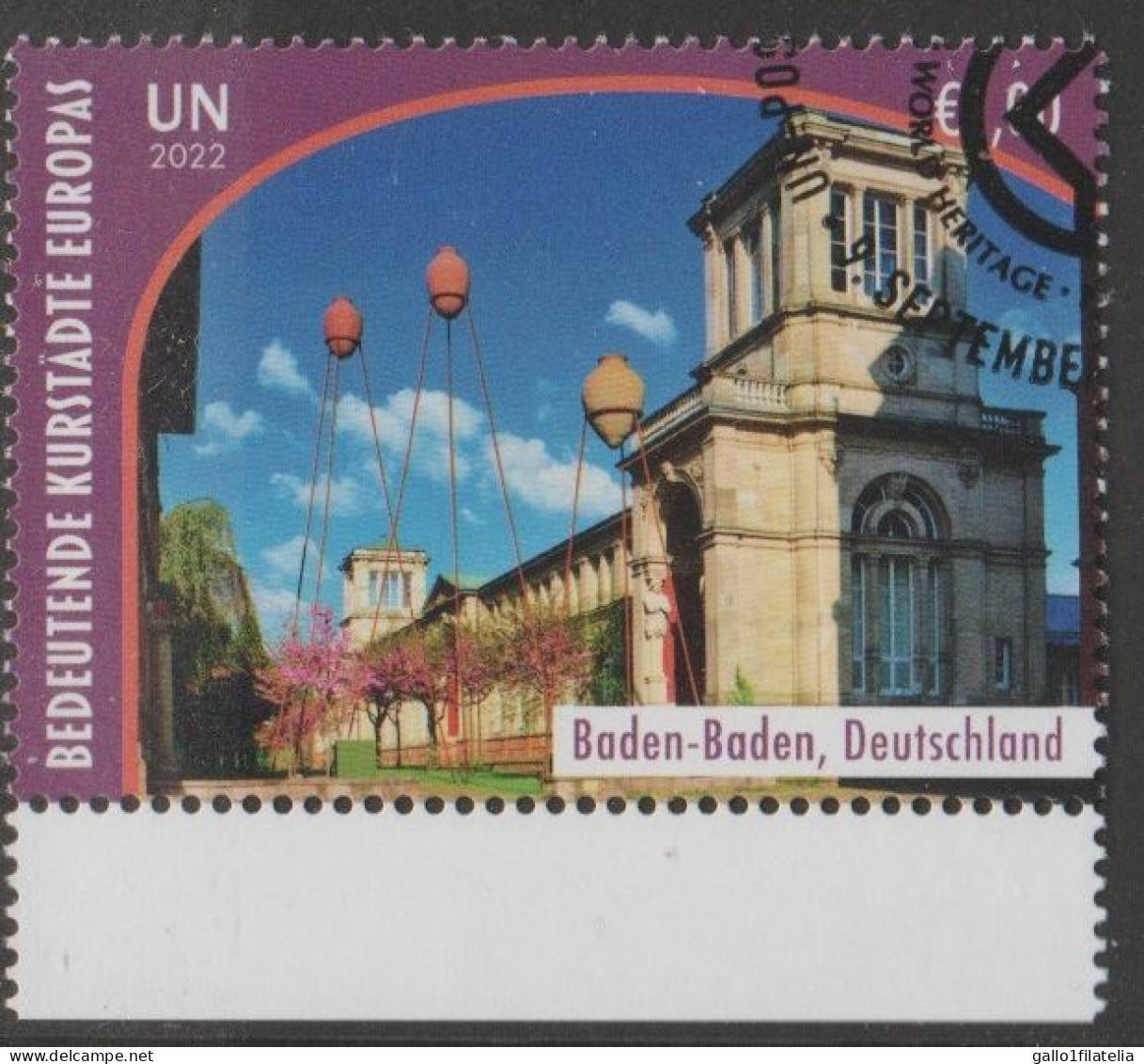 2021- O.N.U. / UNITED NATIONS - VIENNA / WIEN - CITTA' TERMALI EUROPEE / SPA TOWNS OF EUROPE. USATO - Used Stamps