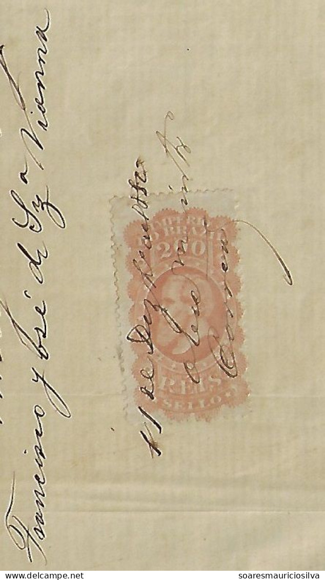 Brazil 1879 Receipt Issued In Campo Tax Stamp Emperor Pedro II 200 Réis - Lot 2 - Cartas & Documentos