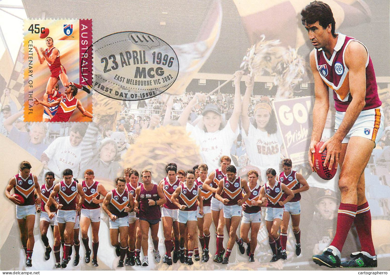 Australia Rugby Centenary Of The AFL Maxi Card Adelaide - The Bears Brisbane - Rugby