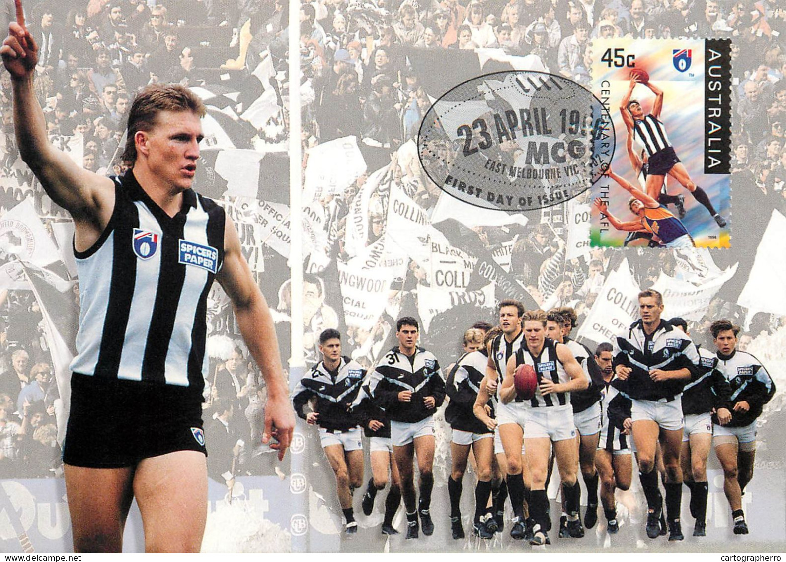 Australia Rugby Centenary Of The AFL Maxi Card Adelaide - The Magpies Collingwood - Rugby