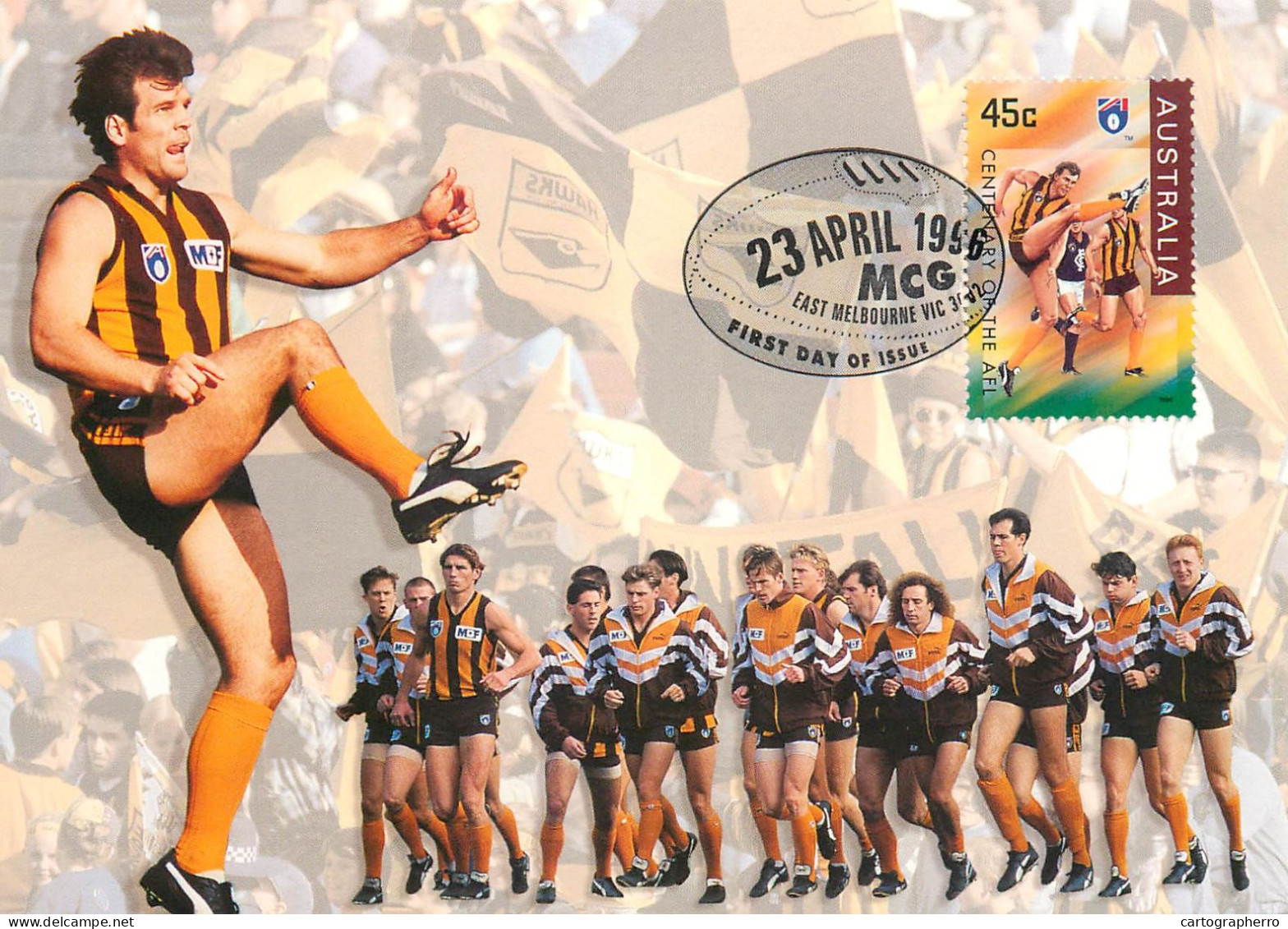 Australia Rugby Centenary Of The AFL Maxi Card Adelaide - The Hawks Hawthorn - Rugby