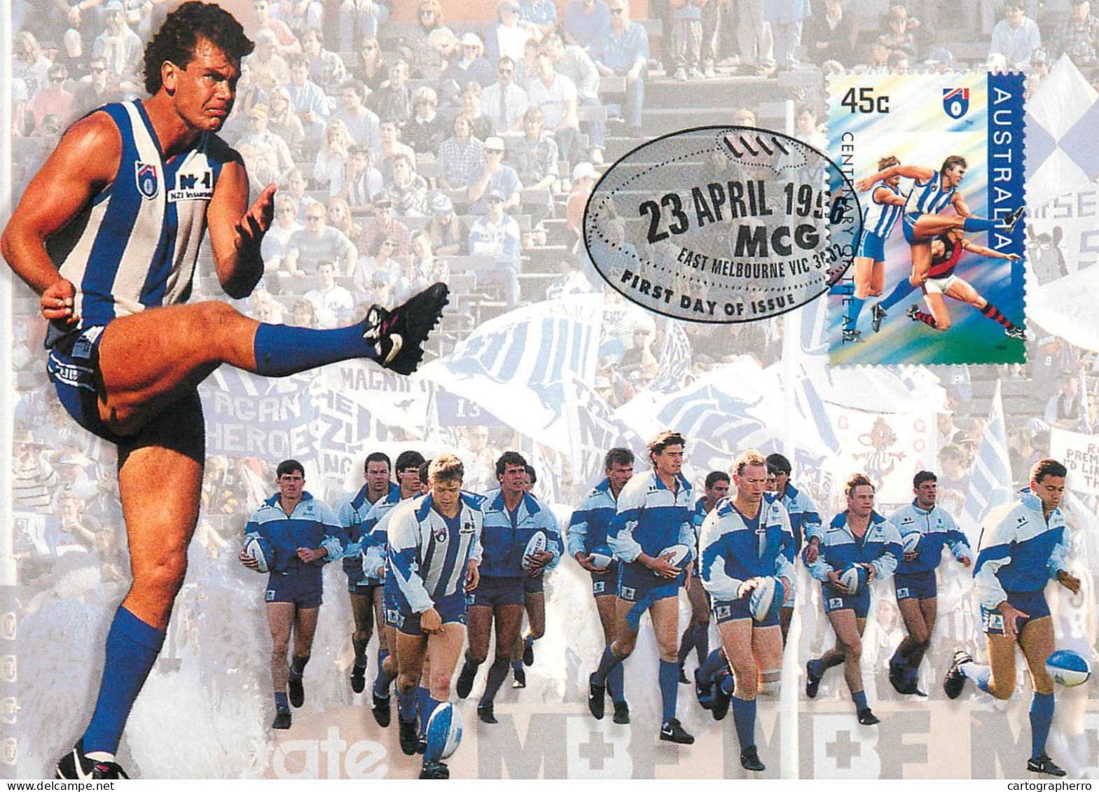 Australia Rugby Centenary Of The AFL Maxi Card Adelaide - The Kangaroos North Melbourne - Rugby