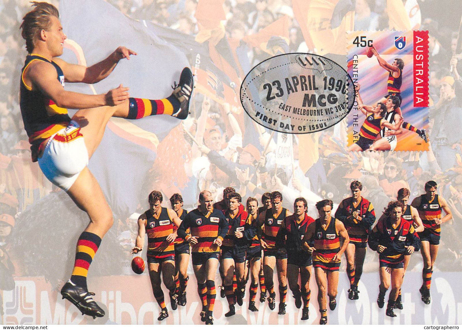 Australia Rugby Centenary Of The AFL Maxi Card Adelaide - The Crows Adelaide - Rugby