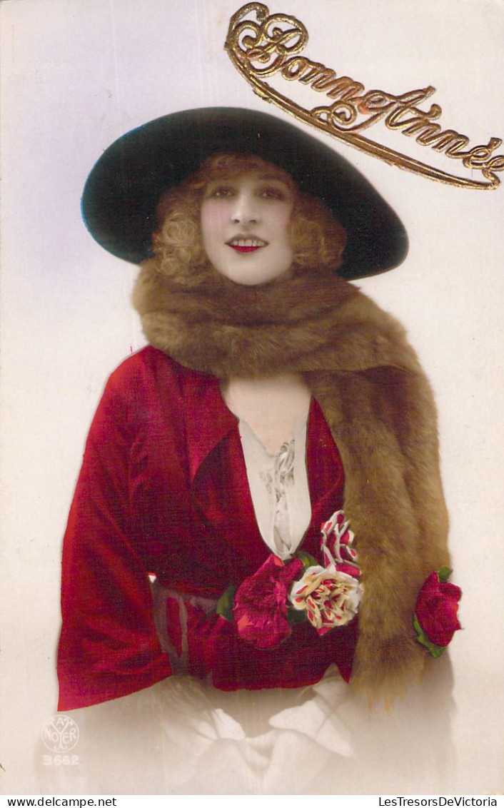 NOUVEL AN - Bonne Année - Happy New Year - Portrait Femme - Carte Postale Ancienne - Neujahr