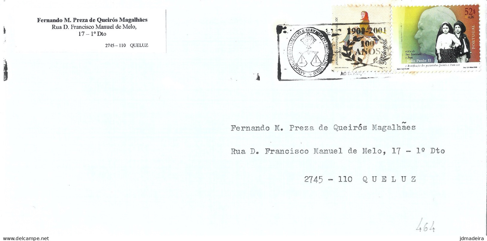 Portugal Cover ASSOCIAÇÃO DE COMÉRCIO VISEU 100 ANOS Slogan Cancel - Brieven En Documenten