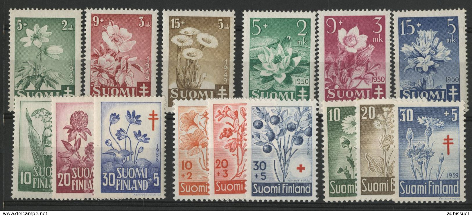 SUOMI FINLAND 5 Séries Complètes Entre N° 349 Et 488 Cote 46,50 € Neufs ** (MNH) FLEURS FLOWERS - Nuovi