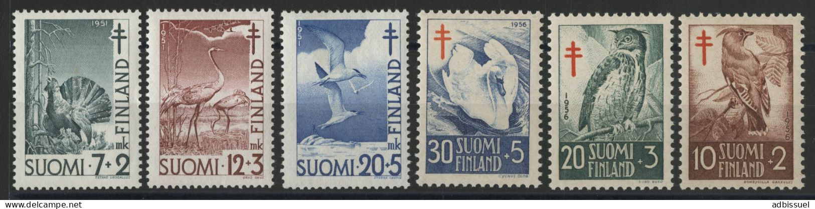 SUOMI FINLAND N° 379 à 381 + 396 à 398 Cote 25,50 € Neufs ** (MNH) OISEAUX BIRDS TB - Ongebruikt