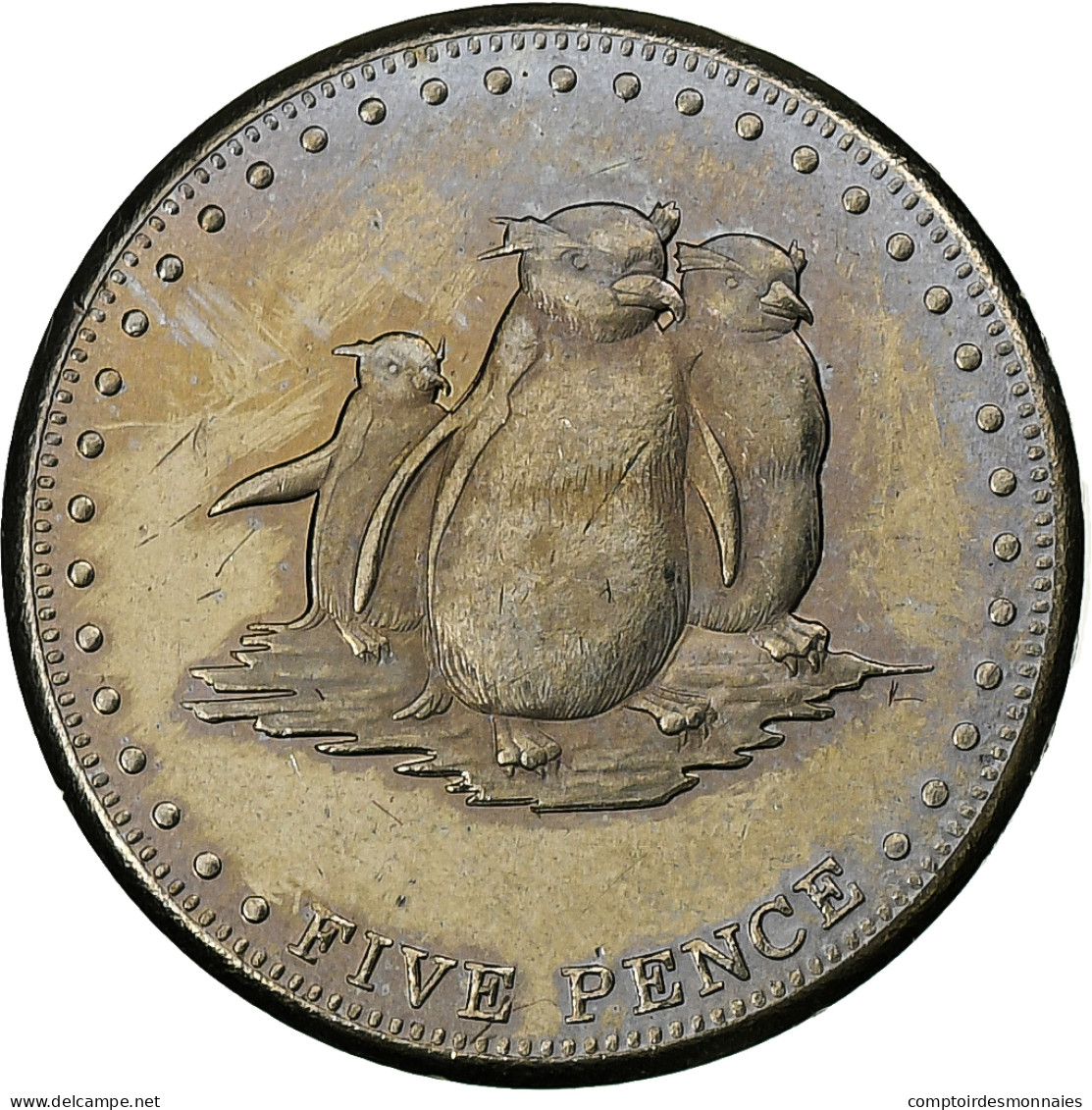 Tristan Da Cunha, Elizabeth II, 5 Pence, 2009, BE, Cupro-nickel, FDC - Colonies