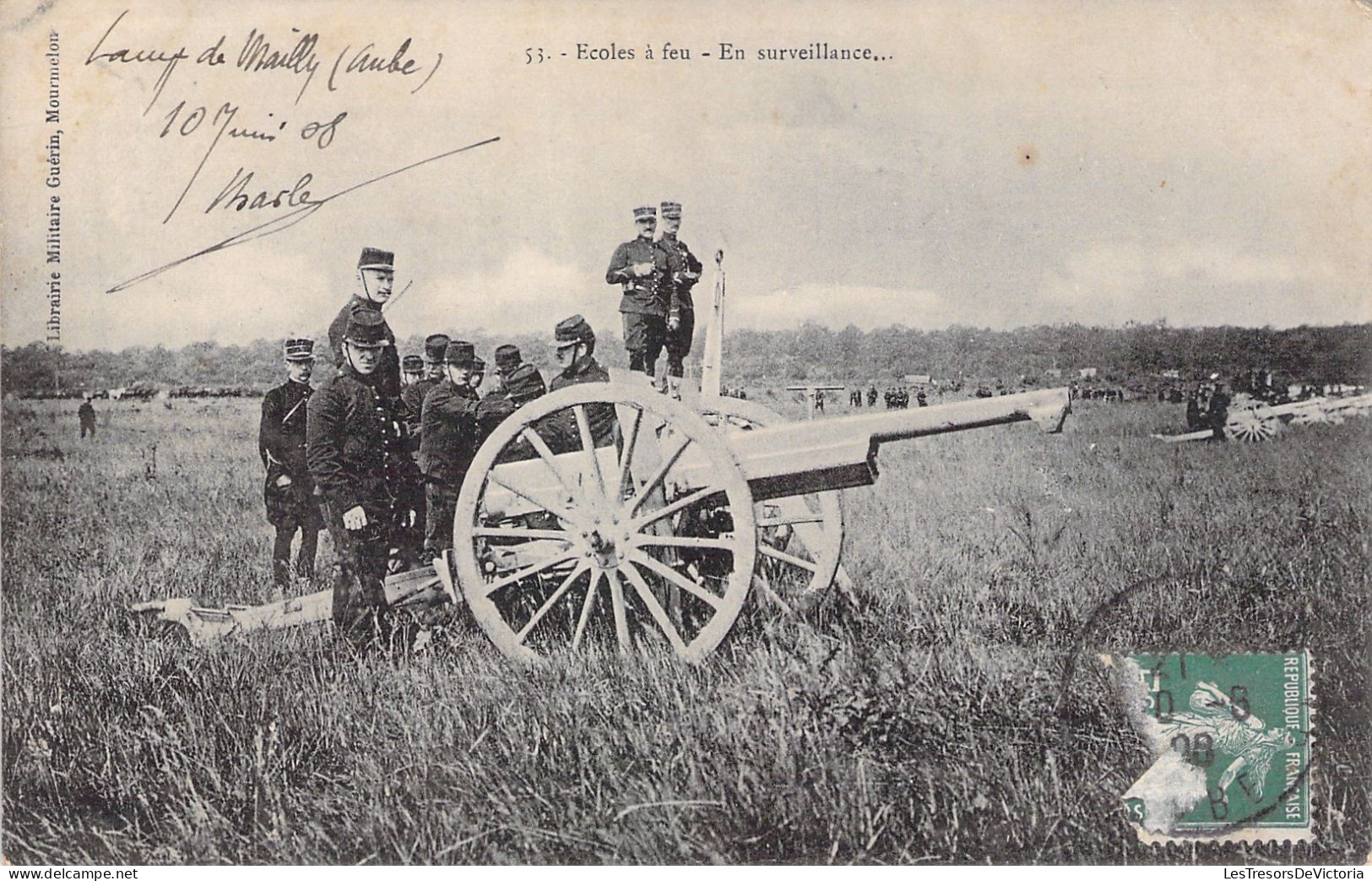 MILITARIA - Ecoles A Feu - En Surveillance - Canon - Carte Postale Ancienne - Ausrüstung