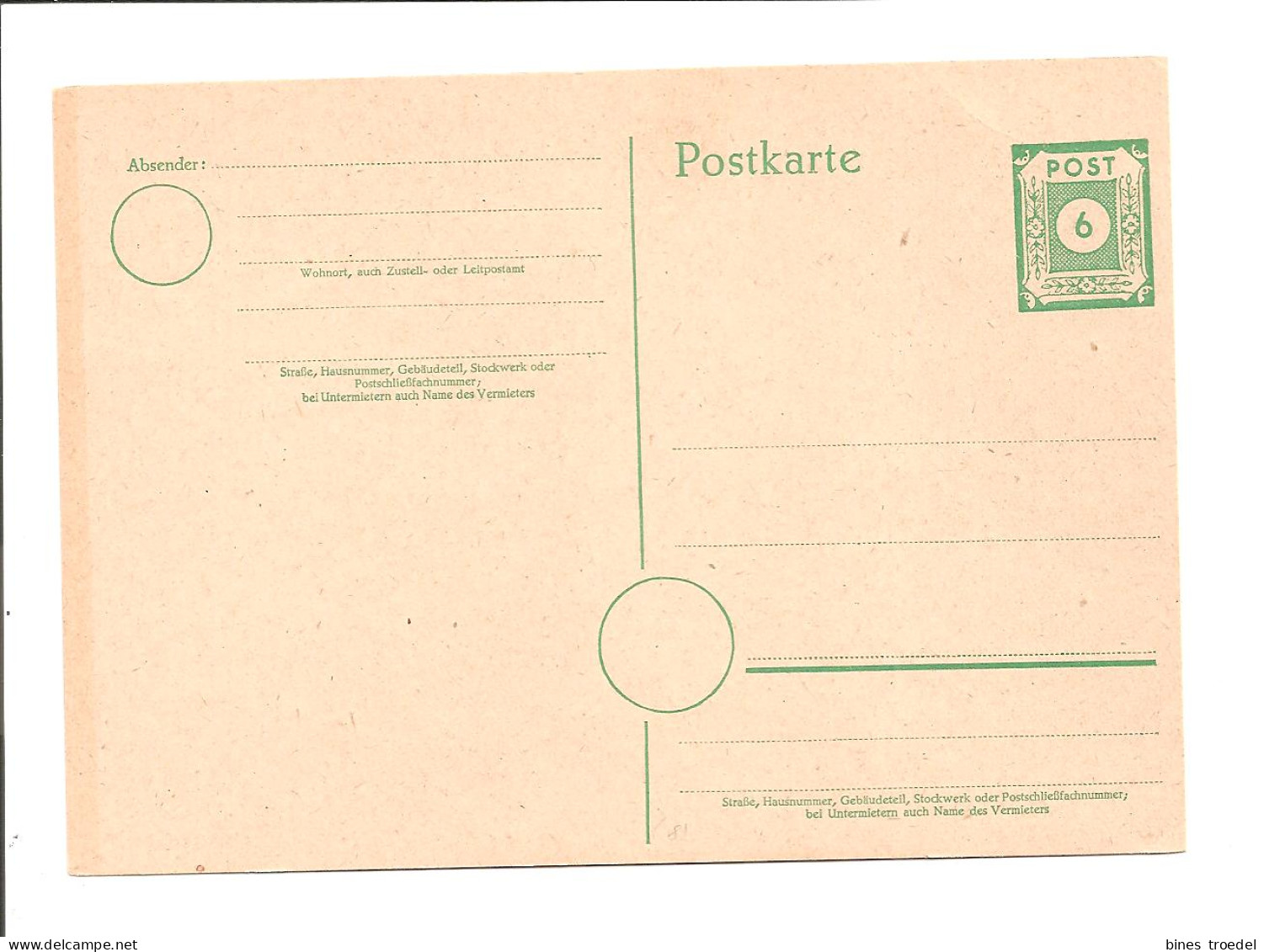 Sowjet. Zone P 8 A ** - 6 Pf Ziffer Ost-Sachsen - Cartes Postales - Neuves