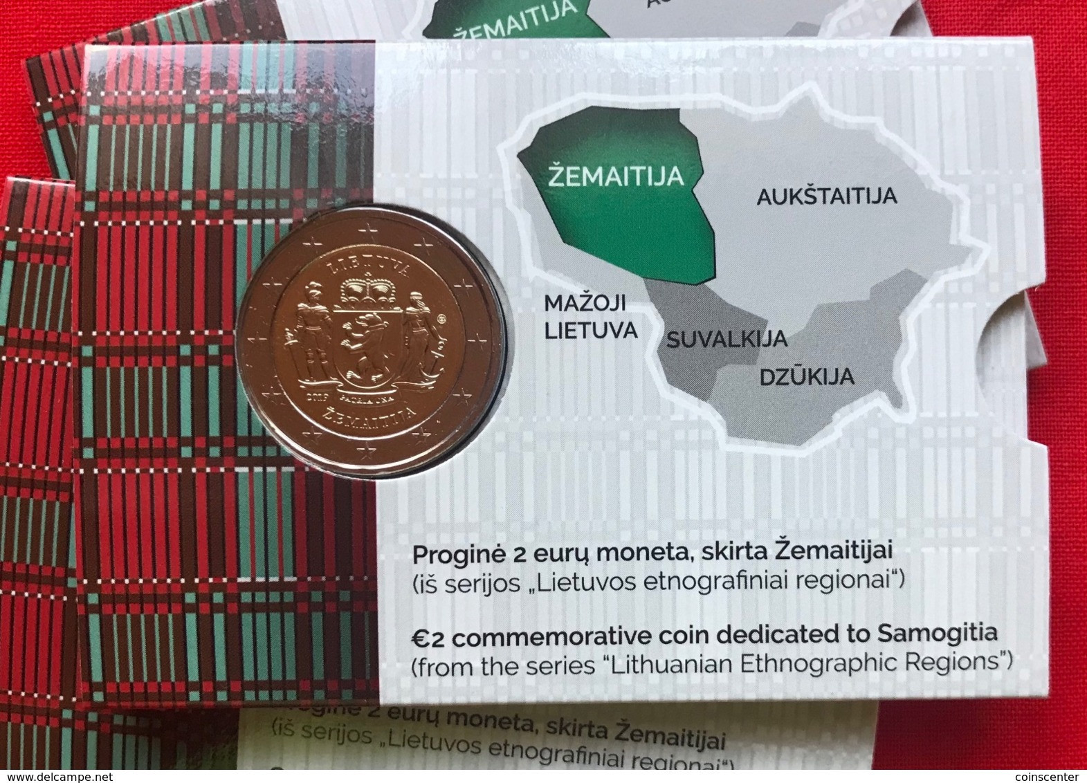 Lithuania 2 Euro 2019 "Zemaitija - Samogitia" BiMetallic CoinCard BU - Lituanie