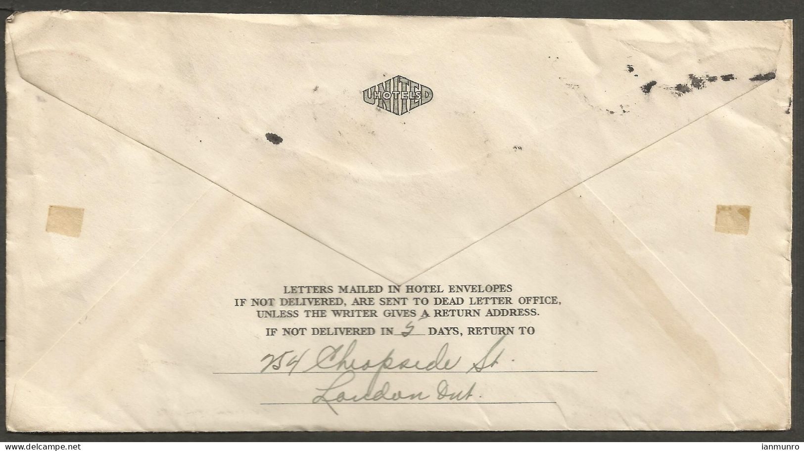 1932 Prince Edward Hotel Corner Card Cover 3c Ottawa Conf Slogan London Ontario - Histoire Postale