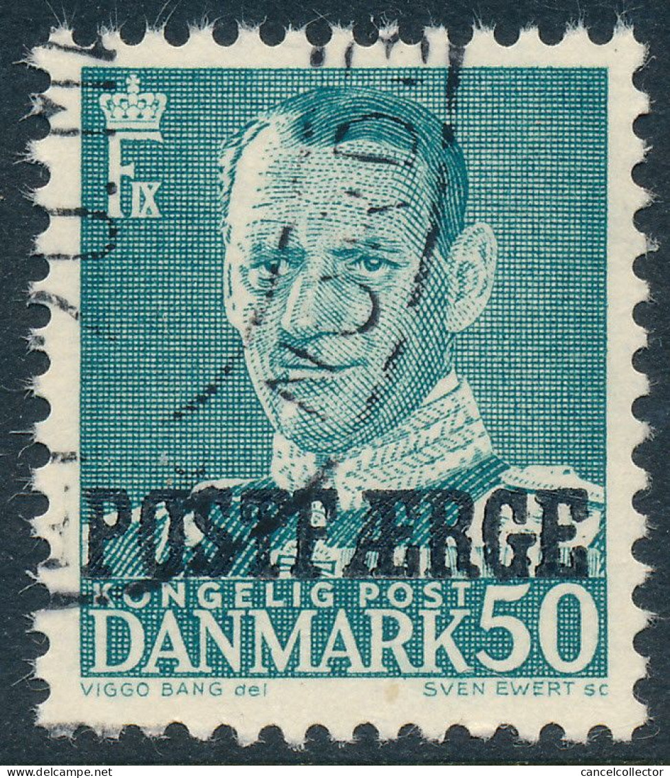 Denmark Danemark Danmark 1955: 50ø Blue-green Postal Ferry, F-VF Used, AFA PF39 (DCDK00394) - Paketmarken