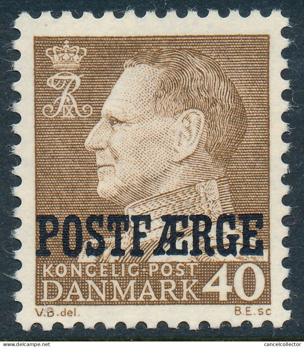 Denmark Danemark Danmark 1967: 40ø Brown Postal Ferry, VF Mint NH, AFA PF43 (DCDK00396) - Paketmarken