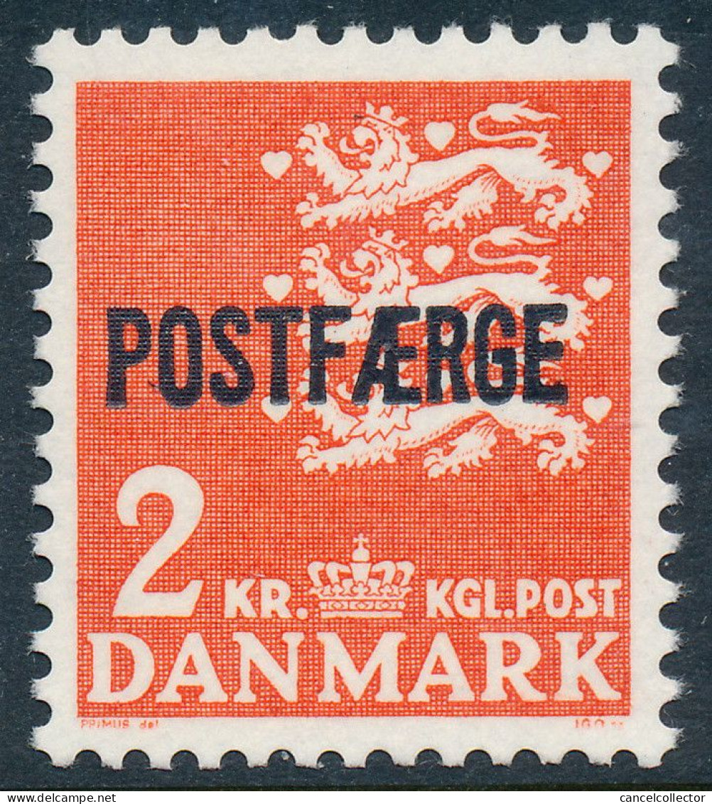 Denmark Danemark Danmark 1972: 2 Kr. Red Postal Ferry, F-VF Mint NH, AFA PF49 (DCDK00401) - Pacchi Postali