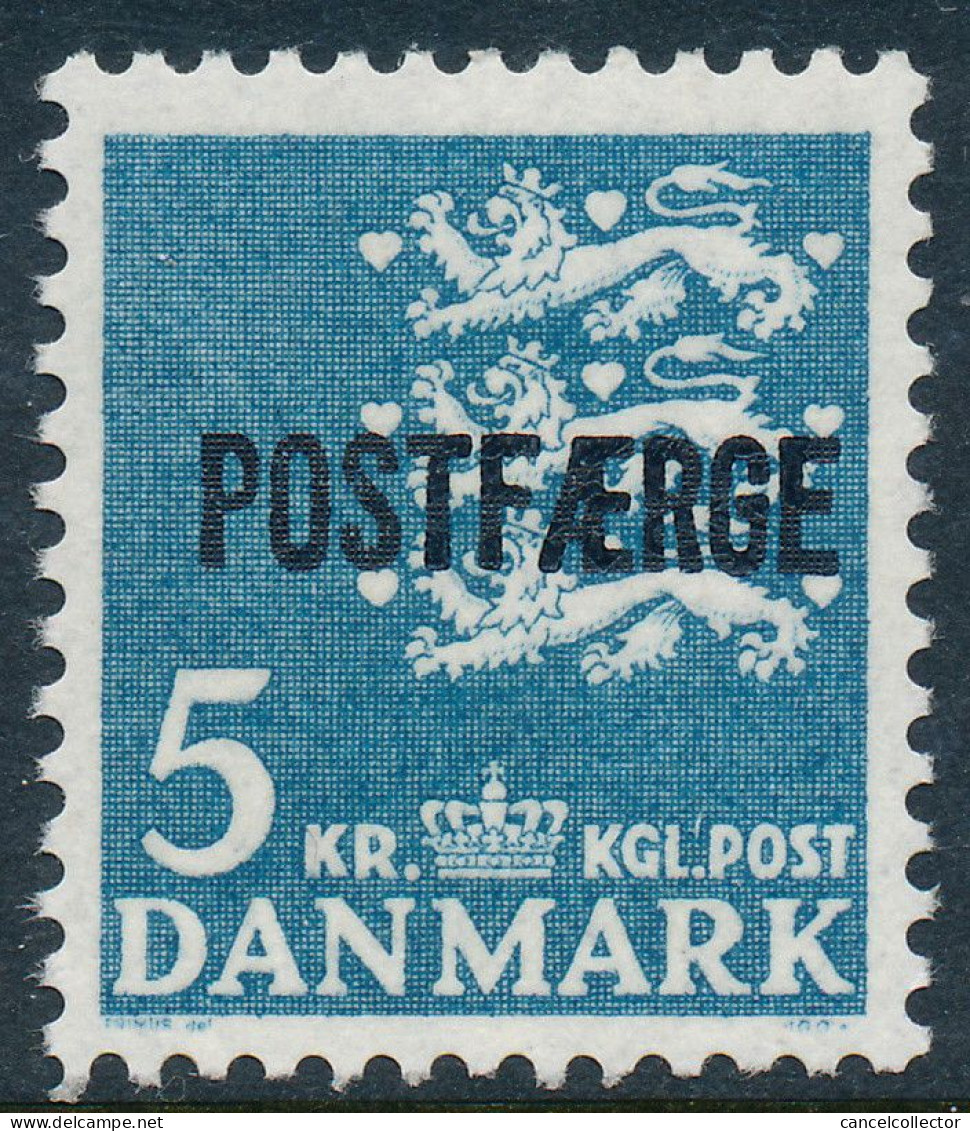 Denmark Danemark Danmark 1972: 5 Kr. Blue Postal Ferry, F-VF Mint NH, AFA PF50 (DCDK00402) - Parcel Post