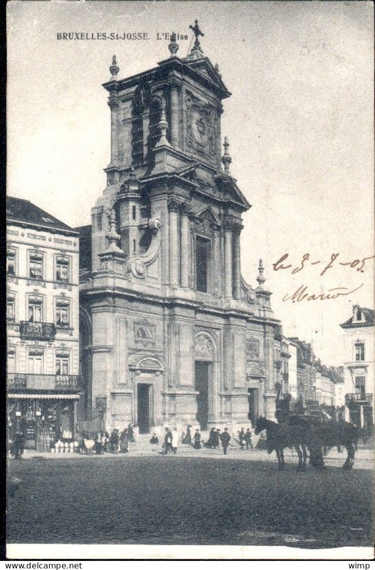 Saint Josse : L'Eglise / Chevaux - St-Josse-ten-Noode - St-Joost-ten-Node