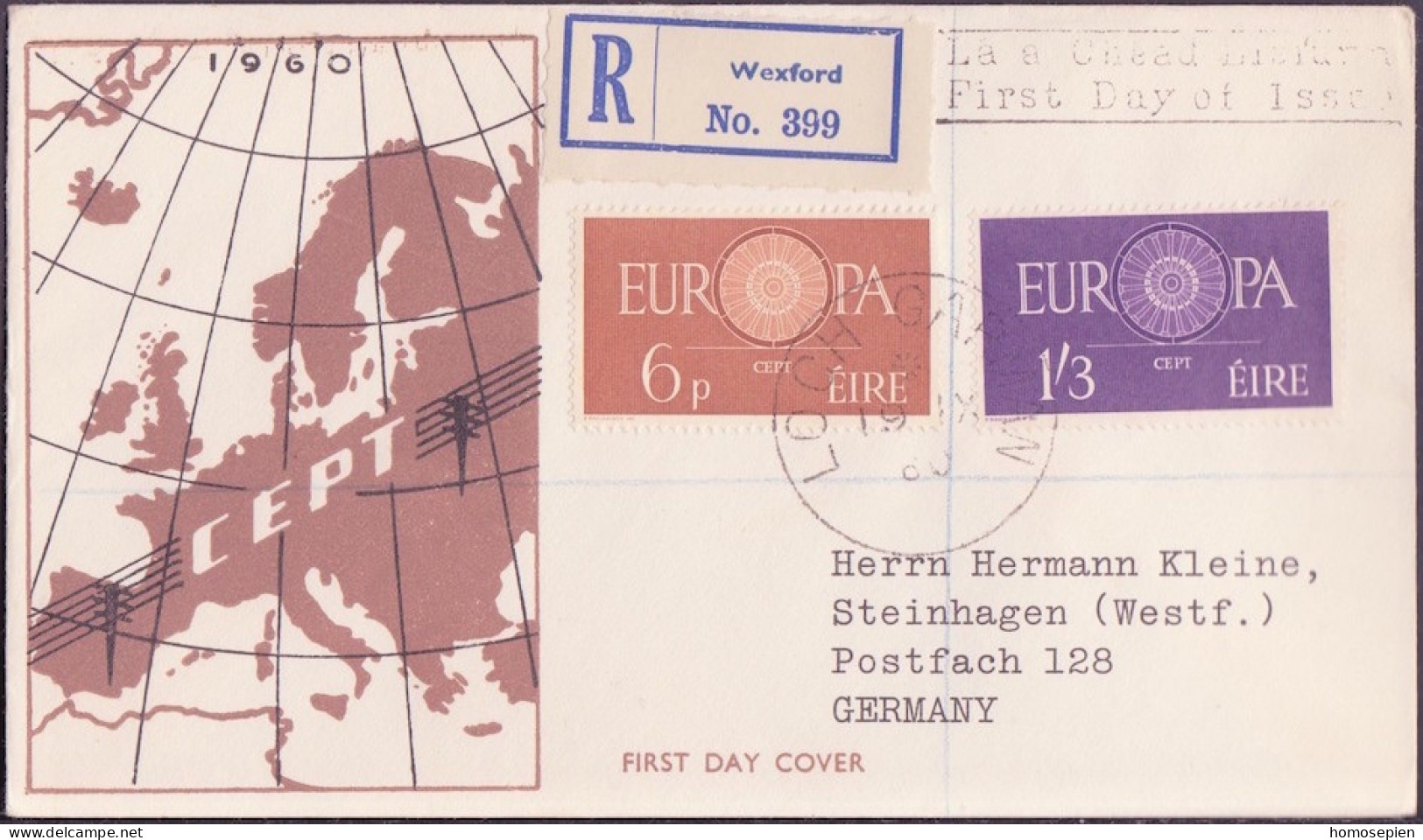 Irlande - Ireland - Irland FDC1 1960 Y&T N°146 à 147 - Michel N°146 à 147 - EUROPA - FDC
