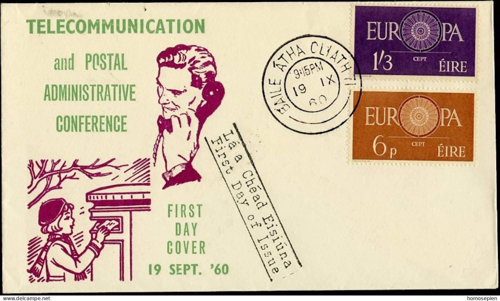 Irlande - Ireland - Irland FDC2 1960 Y&T N°146 à 147 - Michel N°146 à 147 - EUROPA - FDC