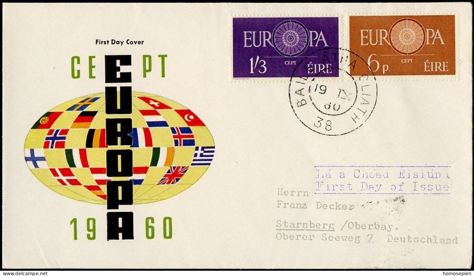 Europa CEPT 1960 Irlande - Ireland - Irland FDC5 Y&T N°146 à 147 - Michel N°146 à 147 - 1960