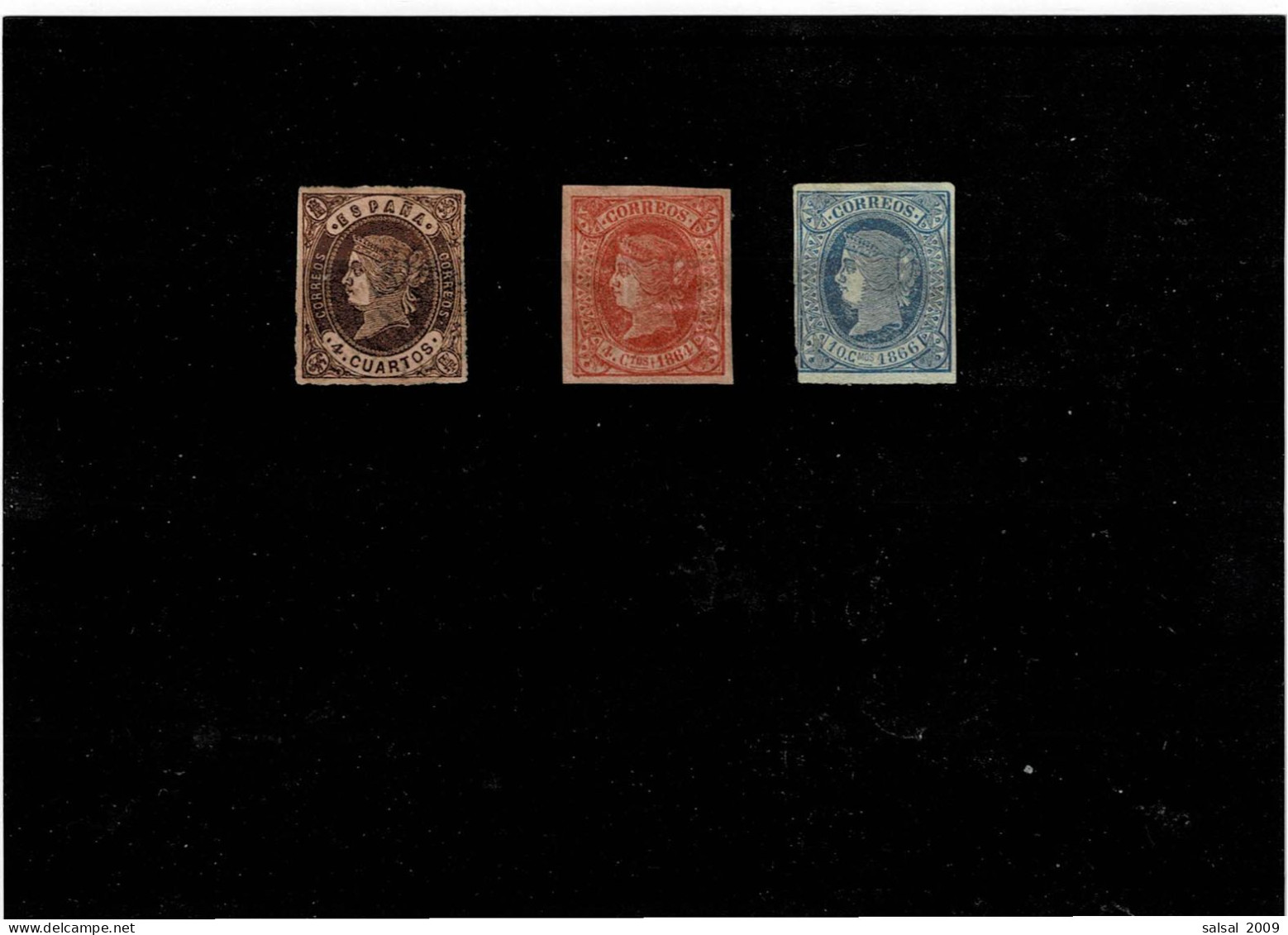 SPAGNA ,"Isabella II",2 Pezzi Senza Gomma E 1 MH ,qualita Buona - Unused Stamps