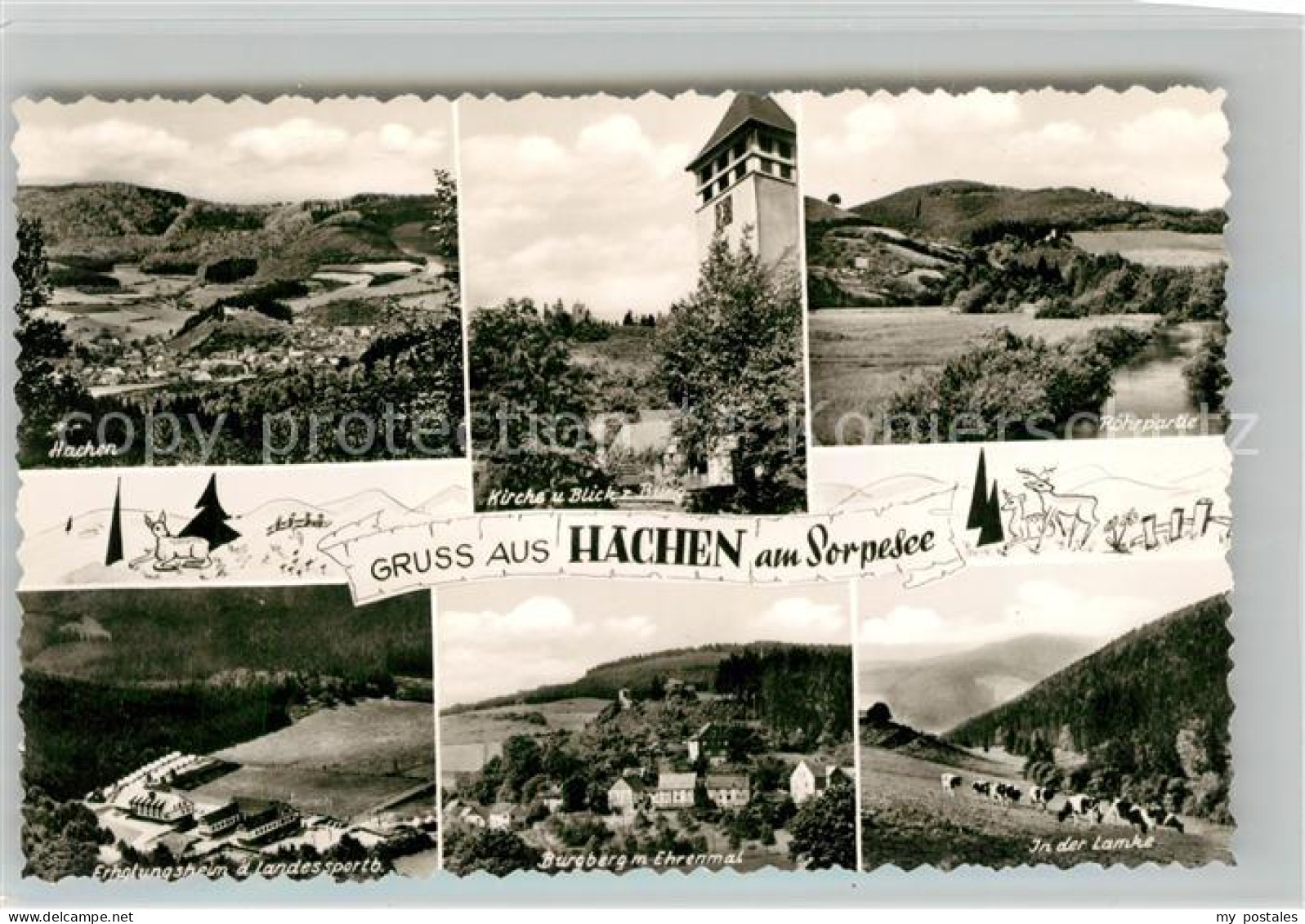 43136612 Hachen Sauerland Kirche Burg Rohr Fliegeraufnahme Landessportbund Hache - Sundern