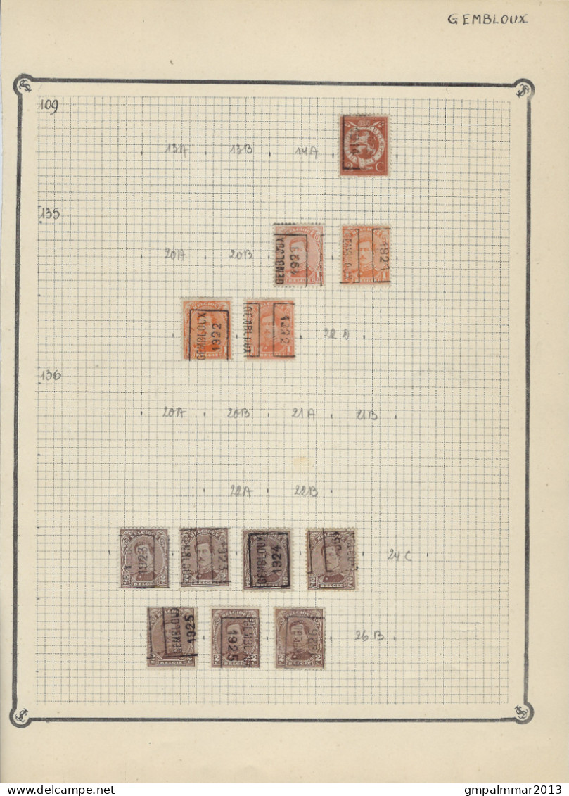 LIKWIDATIE GEMBLOUX Met ALBERT I , HOUYOUX , HERALDIEKE LEEUW , BORNHEM En PELLENS , Zie 6 Scans  !  LOT 283 - Sonstige & Ohne Zuordnung