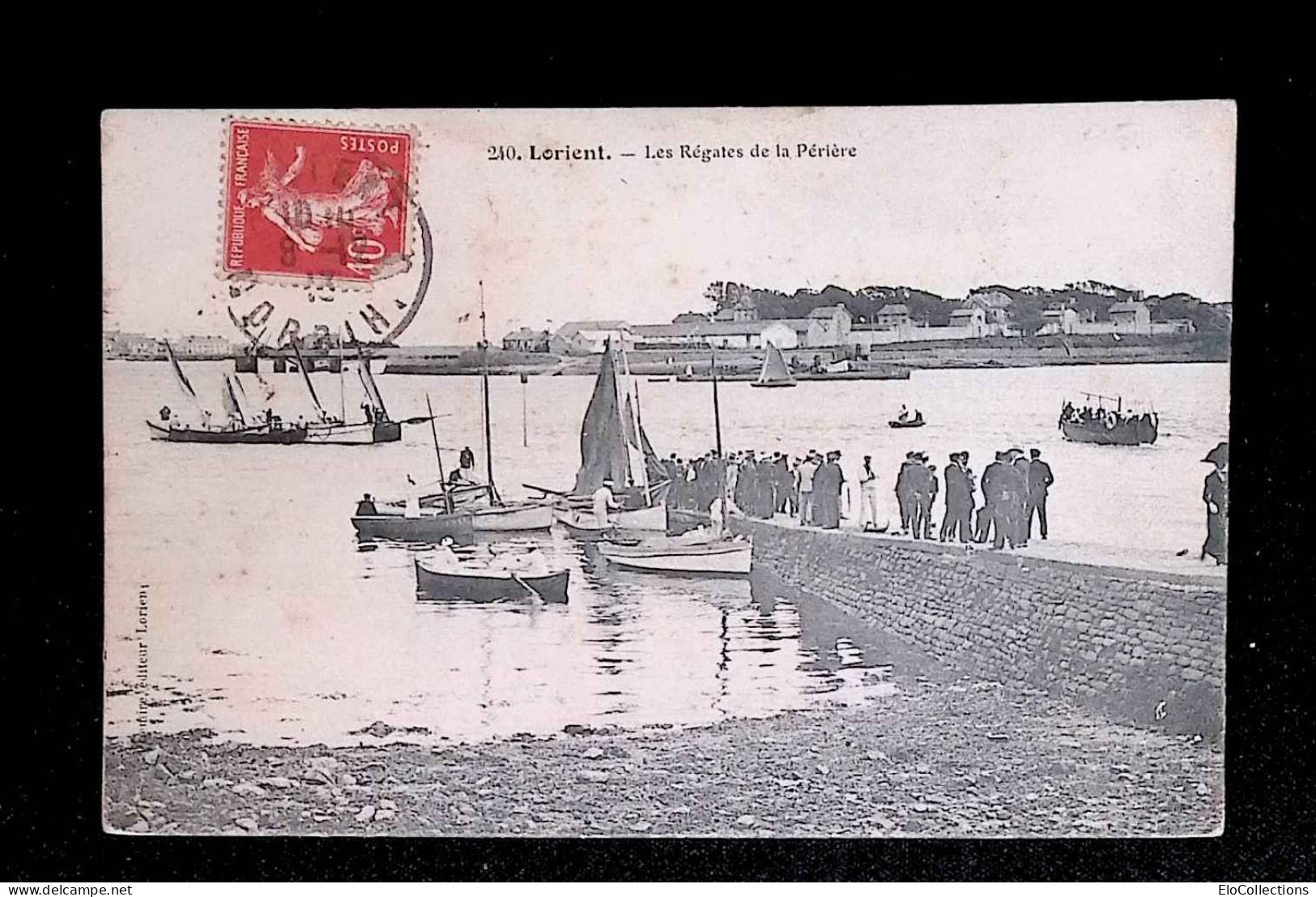 Cp, Bateaux, Sports, Voile, Les Régates De La Périère, 56, Lorient, Voyagée 1913 - Segeln