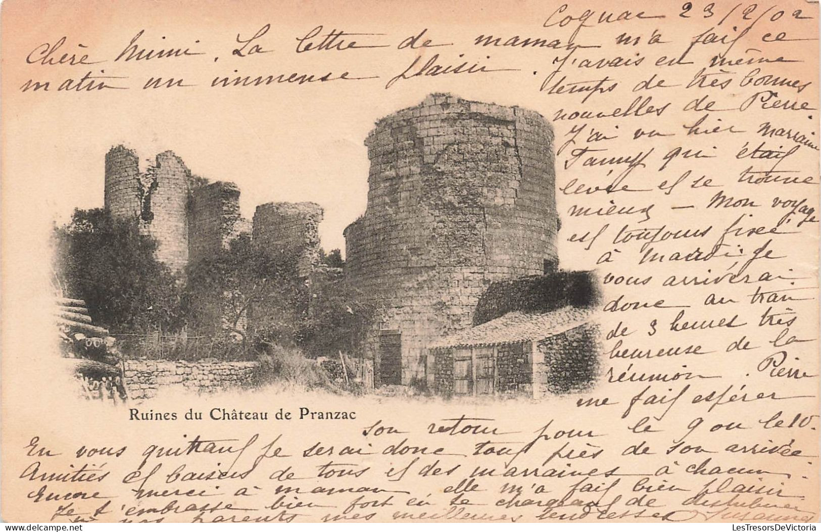 FRANCE - Pranzac - Vue D'ensemble Des Ruines Du Château - Carte Postale Ancienne - Otros & Sin Clasificación