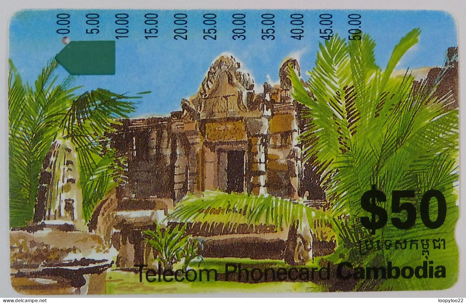 CAMBODIA - Anritsu - OTC - TEMPLE - (ICM3-2-3) - $50 - Used - Kambodscha