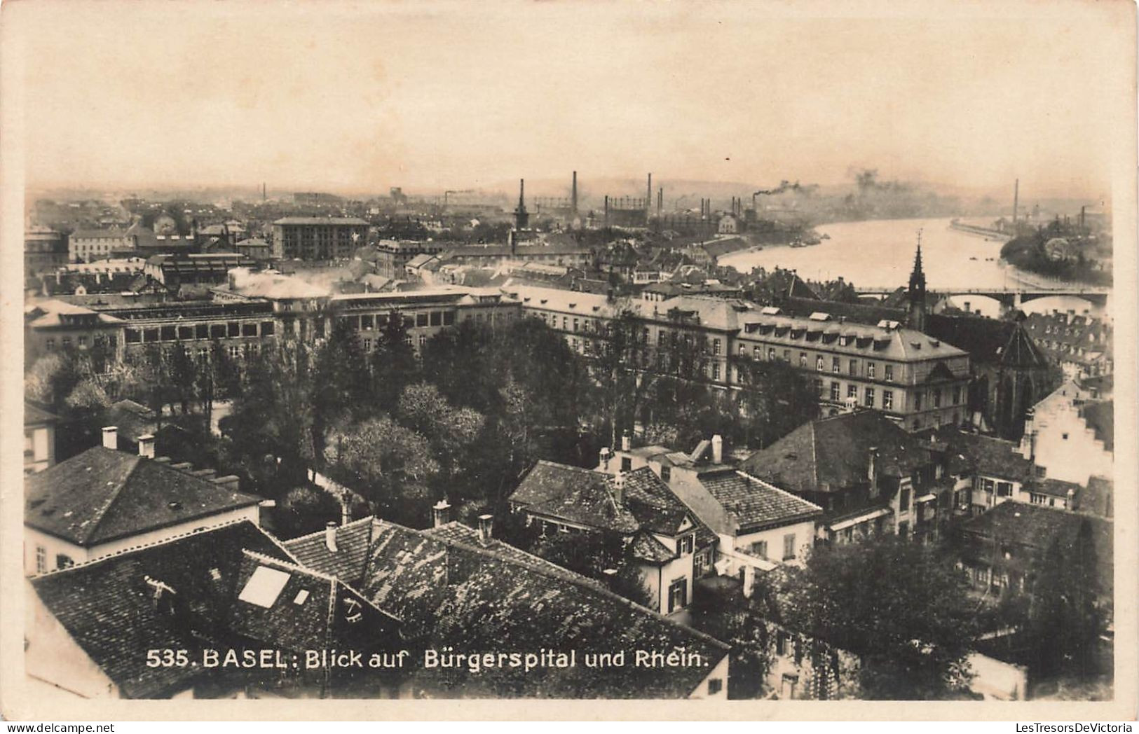 SUISSE - Basel - Vue Sur L'hôpital Civil Et Sur Le Rhin - Carte Postale Ancienne - Basilea