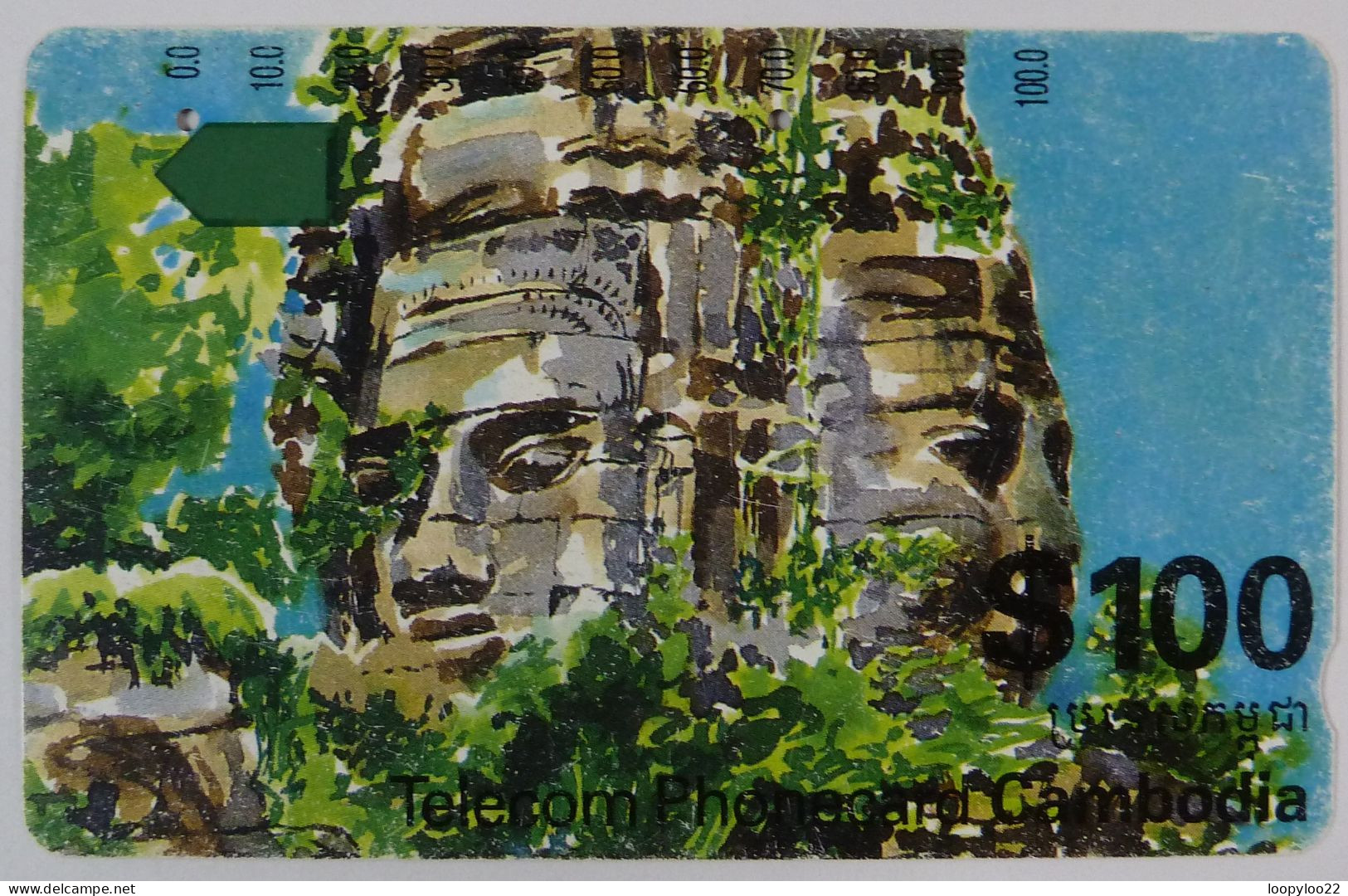 CAMBODIA - Anritsu - OTC - Heritage Ruins - (ICM3-3) - $100 - Used - Cambogia